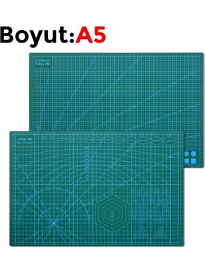 Çift Taraflı Yanmaz Kendini Onaran Kesim Matı - Boyut:-A5 (148X210) Renk: Yeşil