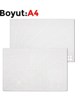 Çift Taraflı Yanmaz Kendini Onaran Kesim Matı - Boyut:-A4 (210X297) Renk: Gri