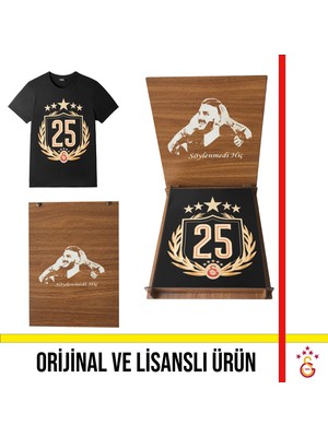 Galatasaray Lisanslı 2025 Şampiyonluk Özel T-Shirt Icardi Ahşap Kutulu