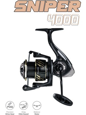 Siyah Fujin Sniper 4000 Spin Olta Makinesi