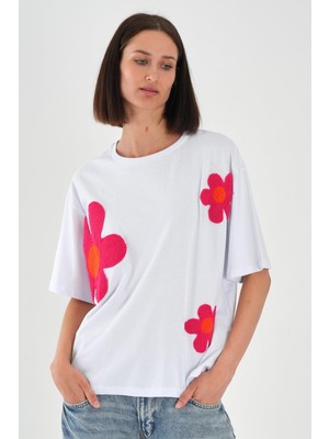Alexander Gardi ALEXANDERGARDI Çicek Desenli Kadın T-shirt