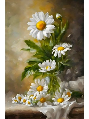 Aden Dekoratif Papatyalar Kanvas Tablo