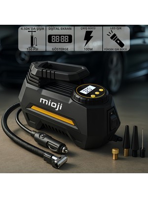 Mioji Mio 10 Taşınabilir 150PSI 12V 120W Araç Hava Pompası