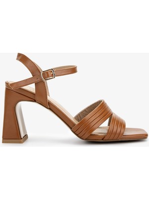 Valmenti Kadın Vegan Taba Topuklu Ayakkabı 1073 622 Bn Ayk Y25 Taba Cılt