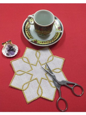 Kar Tanesi 6 Adet Etamin Linen Keten Kumaş Gold Kahve Yanı Kokteyl Sunum Peçetesi