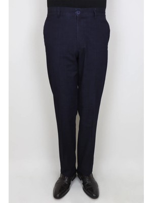 Toricelli Fistan Store Erkek Lacivert Rahat Kalıp Boru Paça Yandan Cepli Yazlık Keten Pantolon