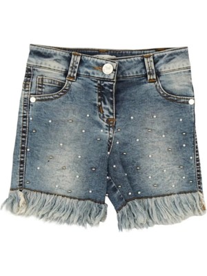 Best Kids Kız Çocuk Denim Incili Şort 3402