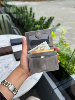 Deriza Focus 9853 Hakiki Deri Erkek Cüzdan Gri