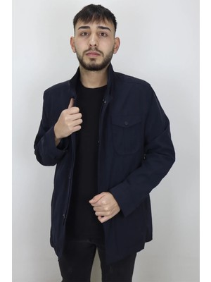 Marco Muratti Fistan Store Erkek Hakim Yaka Normal Kalıp Fermuar ve Çıtçıtlı Yazlık Keten Mont