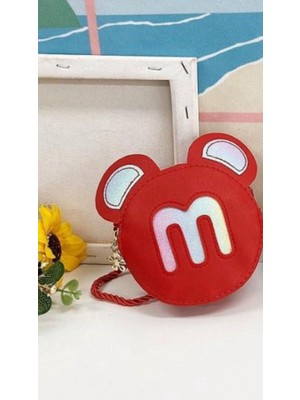 Minnie Mickey Mouse Simli Model Deri Kız Çocuk Bebek Cüzdan Omuz Yan Çanta Ölçüler 12X12CM