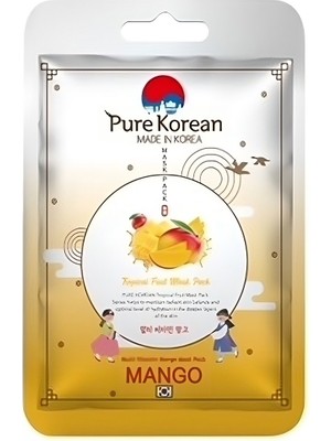 Pure Korean Mango Mask Pack 27ml Besleyici Kağıt Maske Tüm Cilt Tipleri İçin Zengin Formül