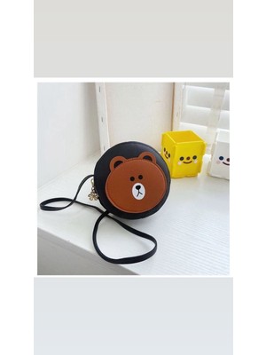 Teddy Bear Kahverengi Ayıcık Bombo Deri Erkek Kız Çocuk Bebek Cüzdan Omuz Yan Çanta Ölçüler 12X12CM