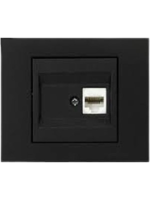 OVİVO GRANO METALİK SİYAH TEKLİ DATA PRİZİ(JAKSIZ) ÜRÜN ÇERÇEVESİZDİR