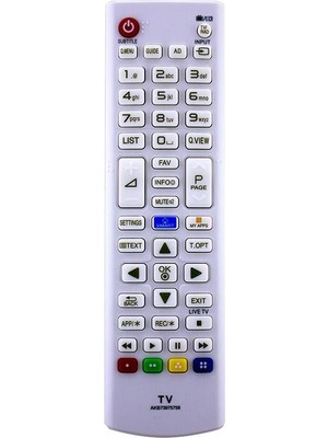 Lg LED Tv Kumandası -Setting / Smart Key Tuşlu Beyaz Renk- AKB73975758
