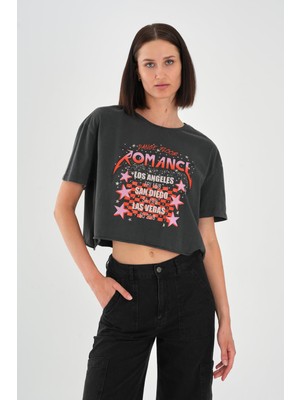 Alexander Gardi ALEXANDERGARDI Baskılı Kısa Kollu Crop T-shirt