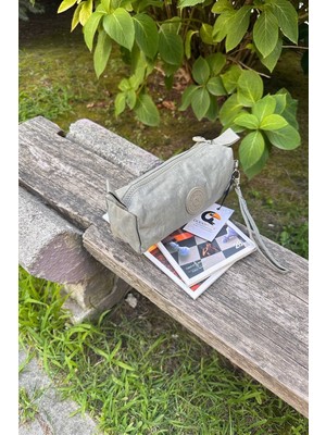 Krinkıl Kumaş Kalem Kutusu / Makyaj Çantası Mor Renk