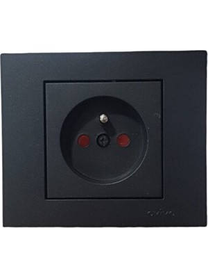 Ovivo Grano Metalik Siyah Ups Topraklı Priz Çoc.k.(ÜRÜN ÇERÇEVESİZDİR)