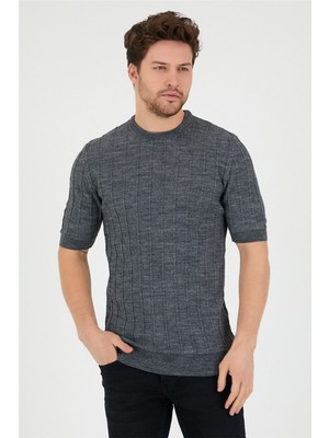 Cool Street Füme Erkek Yuvarlak Yaka Örme T-SHIRT-TRZ2252001R03S