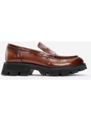 Marcomen Erkek Casual Kalın Taban Loafer Ayakkabı Gerçek Deri Mc 20228 Taba