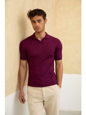 Cool Street Erkek Fitilli Polo Yaka Triko T-Shirt