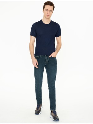 Cacharel Erkek Lacivert Slim Fit Bisiklet Yaka Triko T-shirt 50249549-VR033
