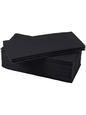 Omnisoft 40X40 cm 1/ 8 Defter Katlama Servis Peçetesi 50 Adet Siyah