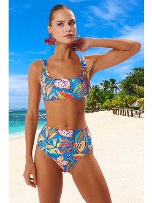 Modern Desenli Bikini Takımı Yaz Koleksiyonu Hızlı Kuruyan Esnek Kumaş Premium Kalite