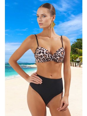 Modern Desenli Bikini Takımı Hızlı Kuruyan Özel Tasarım Esnek Kumaş Yüksek Konfor