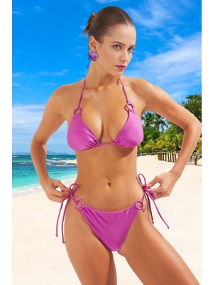 Modern Parlak Bikini Takımı Şık Detaylı Hızlı Kuruyan Esnek Kumaş Özel Tasarım Klora Dayanıklı