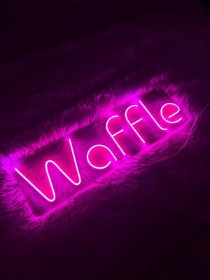 Waffle Neon Yazı Tabela Dekoratif Aydınlatma