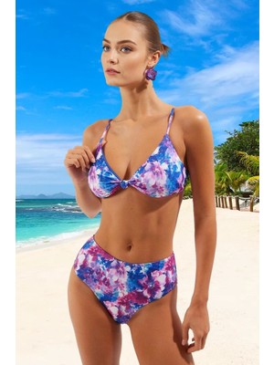 Modern Desenli Bikini Takımı Hızlı Kuruyan Uv Korumalı Ergonomik Kesim Özel Tasarım