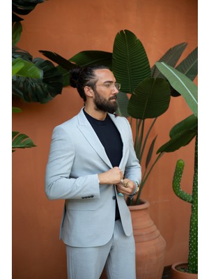 Erkek Kırlangıç Yaka Slim Fit Takım Elbise