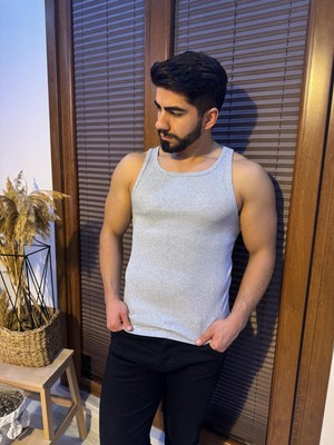 Erkek Kaşkorse Kumaş Fitilli Atlet