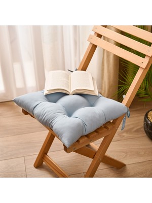 Evidea Soft Carre Sandalye Minderi - Mavi - 40X40 cm