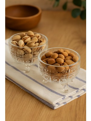 Rotanev 2 Adet Kristal Cam Ayaklı Kase Çerezlik