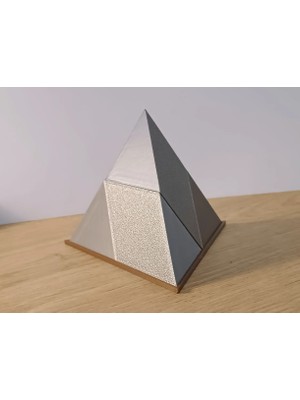 Geometrik Piramit Puzzle – 4 Parçalı Akıl Oyunu, Dekoratif Zeka Geliştirici Yapboz