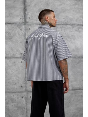 Siyah Club Prive Nakışlı Gömlek