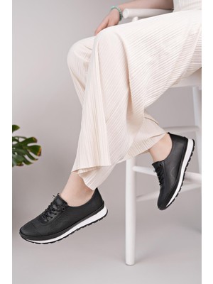 Nesil Shoes Sdf 701-4 Siyah Içi Hakiki Deri Kadın Ayakkabı