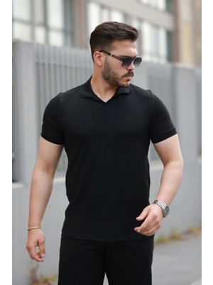 Defy Moda Erkek Yakalı Waffle Dokulu Kısa Kollu Tişört