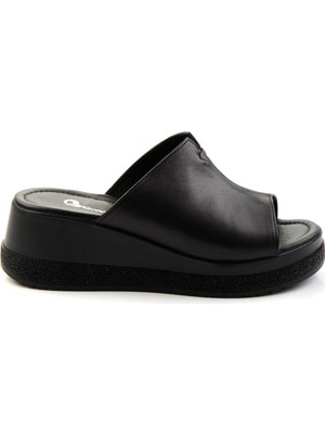 Siyah Leather Kadın Terlik K04040012003
