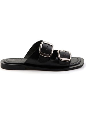 Siyah Leather Kadın Terlik K04826053703
