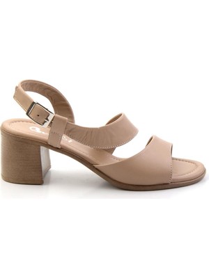 Bej Leather Kadın Sandalet K05040005903