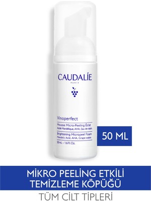 Marka Caudalie Vinoperfect Işıltı Verici Mikro Peeling Temizleme Köpüğü Tüm Cilt Tipleri İçin 50 ml
