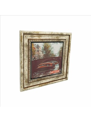 Amsterdam Görseli Baskılı Doğaltaş Tablo (25 x 25 Krg-16)