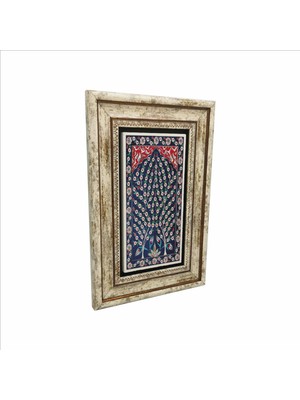 Osmanlı Iznik Çini Deseni Baskılı Doğaltaş Tablo 20X30 Drt-52