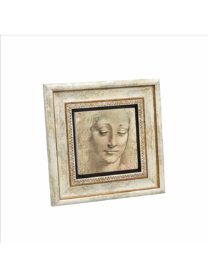 Baş Etüdü Leonardo Da Vinci Baskılı Doğaltaş Tablo 20CMX20CM KRG-138