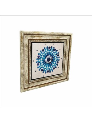 Rumi Desen Baskılı Doğaltaş Tablo 25CMX25CM KD-055