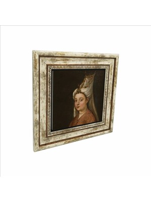 Hürrem Sultan Portre Çizim Baskılı Doğaltaş Tablo 25CMX25CM KRT-094