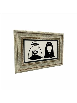 Arap Kadın-Erkek Baskılı Doğaltaş Tablo 20CMX30CM DRG-052