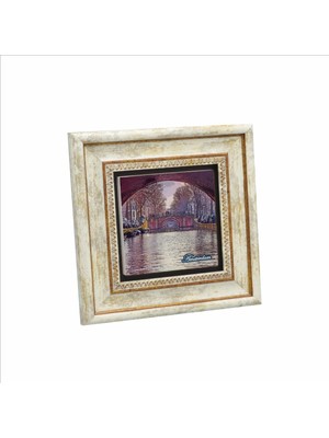 Amsterdam Görseli Baskılı Doğaltaş Tablo 20 cm x 20 cm KRG-019